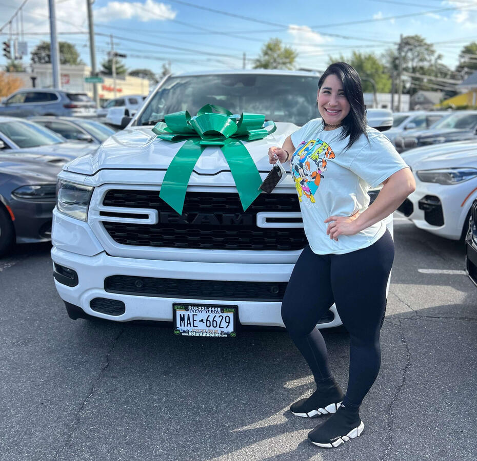 Heidi, ecstatic about her new truck!